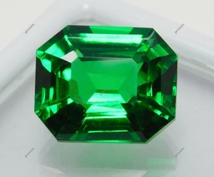 Natural Tsavorite Garnet Emerald Cut Green 10 Ct Certified Loose Gemstone - Picture 1 of 5