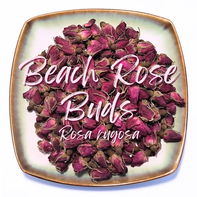 TRIFECTA BOTANICALS Beach Rose Buds - Dried Organic Flowers DIY Tea - Rosa rugosa CHOOSE 0.5 - 4 oz