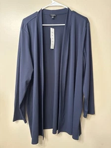 Womens 2XL Talbots Business Style Open Front Blazer Type Navy Long Sweater - Picture 1 of 4