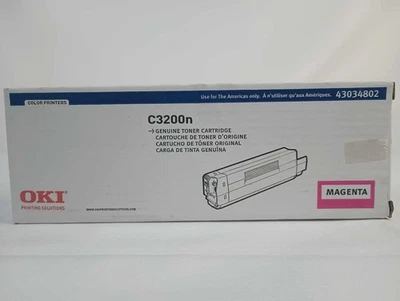 OKI 43034802 Magenta Printer Toner Cartridge for C3200n Genuine OEM - Image 1 of 4