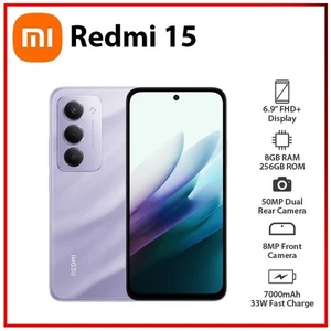 NEW Xiaomi Redmi 15 4G 8GB+256GB PURPLE Dual SIM Unlocked Android Mobile Phone - Bild 1 von 5