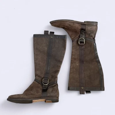 Cole Haan D32857 Botas Nobuck Cuero Marrón Oscuro Hasta la Rodilla Cremallera Para Mujer Talla 7.5 B Foto 1 de 4