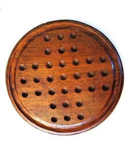 Antique Handmade Round Wood Marble Game Board - Picture 1 of 5
