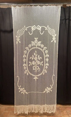 Antica Tenda Liberty In Filet  270x120cm Ottime Condizioni - Immagine 1 di 3