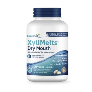 OraCoat XyliMelts Dry Mouth Relief Moisturizing Oral Adhering Discs 80 Count - Picture 1 of 12