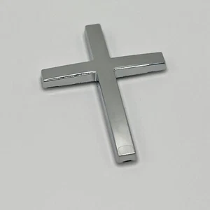 JESUS Christian Cross Chrome Car Truck Emblem Badge 2.5”x1.75” Real Metal WWJD - Picture 1 of 4