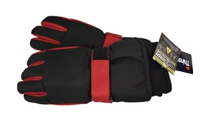 Thinsuate Youth Boys Thinsulate 3M Black Red Winter Gloves New S/M - Picture 1 of 6