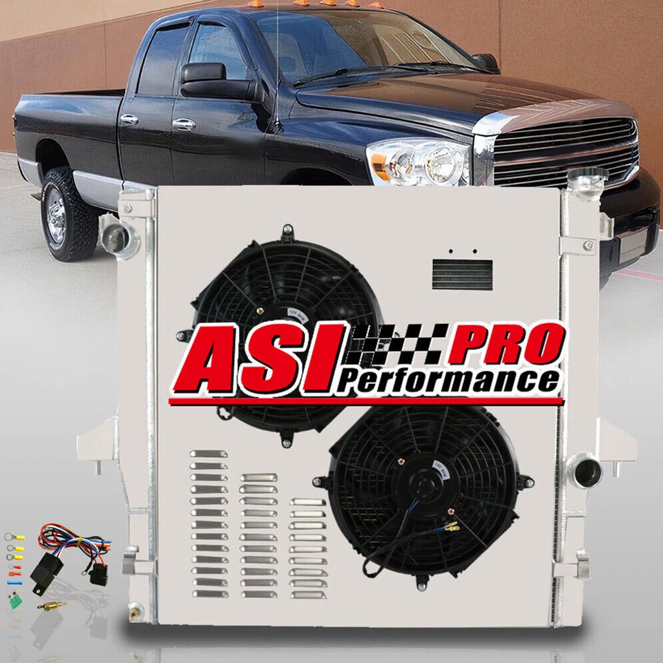 For 2003-2009 Dodge Ram 2500 Ram 3500 5.9L&6.7L Cummins 3Row Radiator Shroud fan Foto 1 de 4