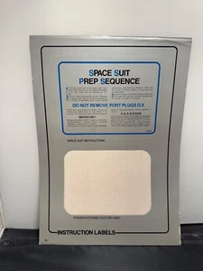 1979 Star Trek The Motion Picture Space Suit Prep Sequence Instruction Sticker - Picture 1 of 2