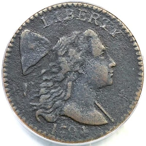1794 S-38 R-5 ANACS VF 25 Details Liberty Cap Large Cent Coin 1c - Picture 1 of 3