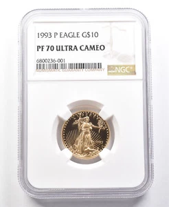 1993-P $10 American Gold Eagle 1/4 Oz Gold PF70 UCAM NGC *2038 - Picture 1 of 3