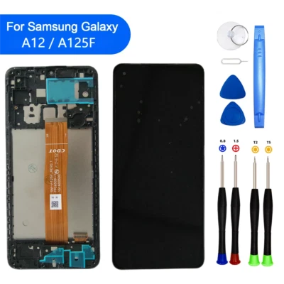 EFAITHFIX Für Samsung Galaxy A12 A125F LCD Display Touch Screen Bildschirm Rahmen + Tools