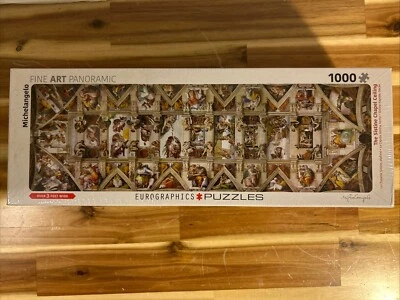 New EuroGraphics Fine Art ‘The Sistine Chapel Ceiling’ Panoramic 1000 pc Puzzle - Image 1 of 4