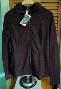 Member's Mark Women's Burgundy Zip Up Athletic Textured Lightweight Jacket Small - Picture 1 of 4