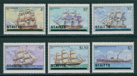 St. Kitts Scott #38-43 MNH Ships and Boats $$ 396004 Cover