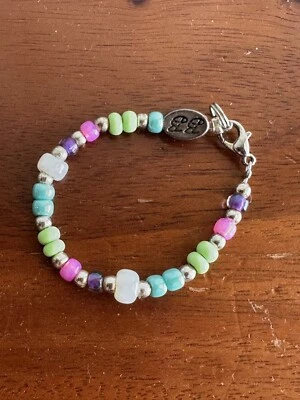 Infant Baby Girls Pink Purple Green Blue Beaded BRACELET size 0-6 months - Image 1 of 2
