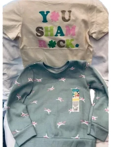 You Sham Rock Short Sleeve Shirt & Fleece Unicorn Sweatshirt Toddler Size 3T NEW - Picture 1 of 10