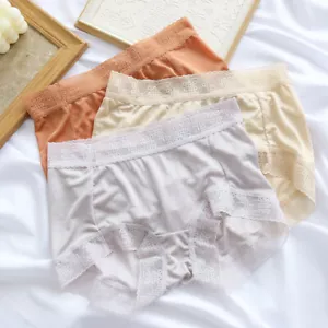 3 pack 100% Pure Silk Women Briefs Middle Rise Underwear Lingerie Panties TG227 - Picture 1 of 9