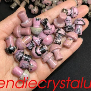 100pcs Natural Rhodonite Mushroom Quartz Crystal Mineral 1" Gem Reiki Healing - Picture 1 of 12