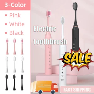 Sonic Electric Toothbrush Rechargeable 3-Brush Head 5-Mode Precise Clean SALE - Bild 1 von 15