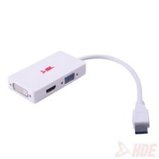 3-in-1 Multi Function USB 3.0 to HDMI DVI VGA Adapter 1080p HD Video Converter