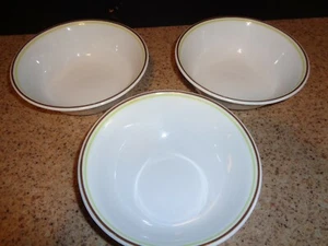 Corelle Stripped Geometric Soup/ Cereal Bowls 6 1/4" Set of 3 Vintage VGUC - Picture 1 of 5
