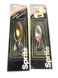 2 Vintage Johnson Spoons Sprite 1/8 oz Lures Copper and Silver - Picture 1 of 4
