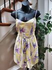 Forever 21 Womens Yellow Linen Sweetheart Neck Sleeveless Casual Romper Size M