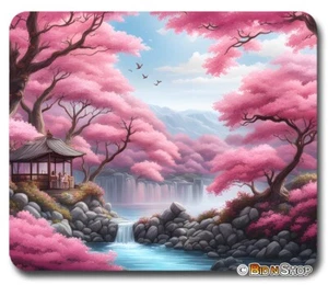 SAKURA Japanese Cherry Blossoms - Mousepad / PC Mouse Pad Mat - Home Office GIFT - Picture 1 of 2