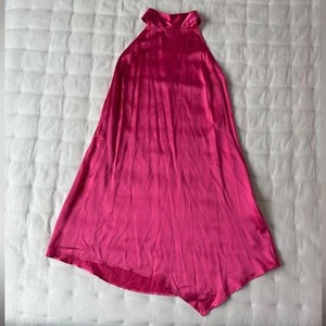 Reformation XL Briea Silk Halter Mini Dress Pink - Picture 1 of 7