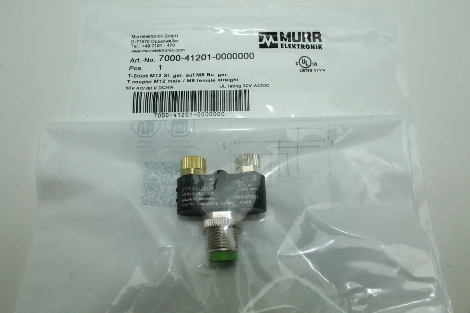 Murr Elektronik 7000-41201-0000000 M12 auf M8 T-Stück "Neu&OVP"