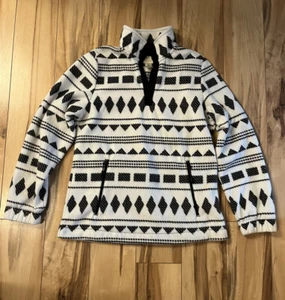 Pullover Telluride para mujer azteca 1/4 cremallera polar talla pequeña blanco y negro - Imagen 1 de 4