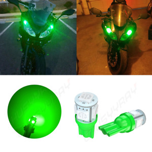 VERDE 5-SMD T10LED Bombillas Motocicleta Luces de estacionamiento de bicicletas