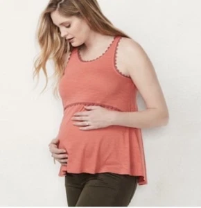 Neu mit Etikett LC Lauren Umstandsmode Conrad Häkeltanktop Terrakotta Xlarge (XL) - Bild 1 von 4