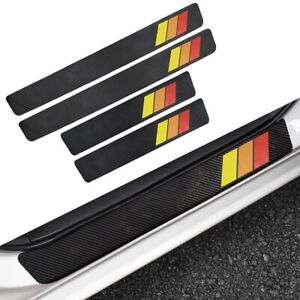 4X For Toyota Car Door Sill Carbon Fiber Scuff Plate Cover Panel Step Protector