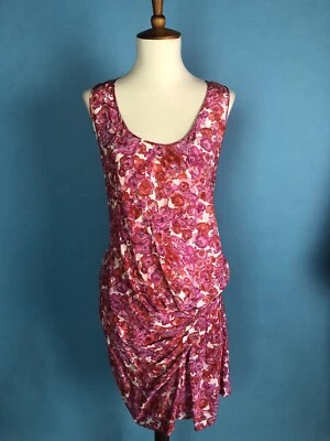 Vestido Vaina Thakoon Addition Drapeado Floral Seda Talla 6 Foto 1 de 4