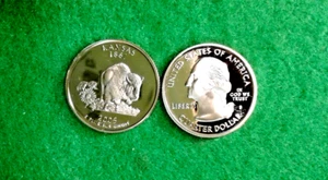 2005 - S Gem Proof Clad KANSAS Statehood Washington Quarter Free Shipping - Picture 1 of 1