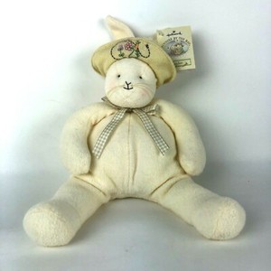 Bunnies by the Bay Baylee 2002 plush rabbit beanie new cream hat stuffed lovie