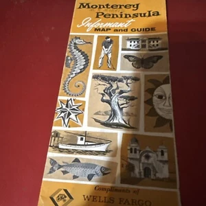 Monterey Peninsula California Map & Guide 1963 Advertising Travel Brochure - Picture 1 of 3