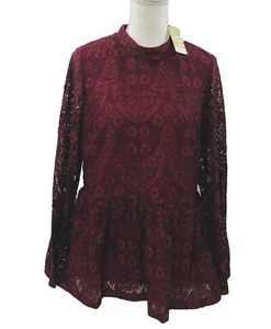 Romantic SUZANNE BETRO Tunic Top Sz M Lace Bell Sleeve  MSRP $77 - Picture 1 of 7