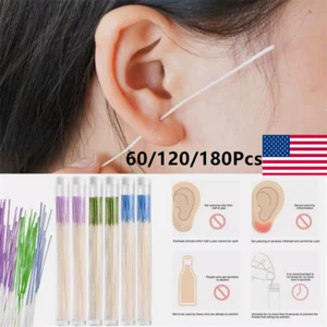 60-180X Earring Hole Cleaner Ear Hole Dirt Floss Cleaning Line Piercing Cleaner - Picture 1 of 26