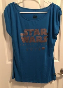 Disney Star Wars blau Galaxy’s Edge Landing 2019 Damenshirt Größe S-Small NEU - Bild 1 von 9