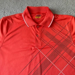 NEW IZOD  Polo Shirt Large Orange Perform X Golf Casual Athleisure Outdoor - Picture 1 of 9