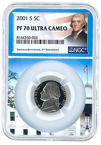 2001 S Jefferson Nickel NGC PF70 Ultra Cameo - White House Core Jefferson Labe1 - Picture 1 of 2