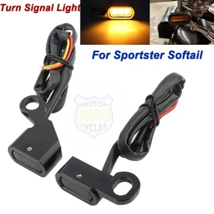 LED Turn Signal Light Handle Indicator Blinker For Harley Dyna Sportster Softail - Picture 1 of 8