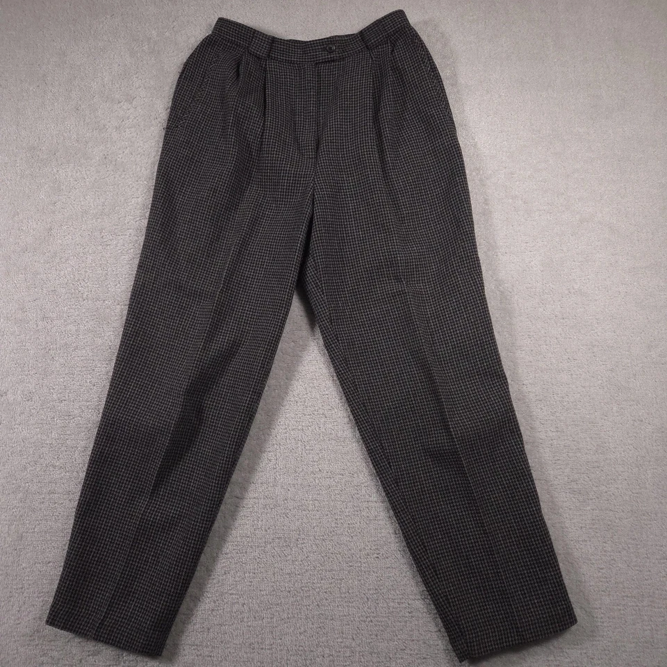 Norton McNaughton Pants Womens 14 Gray Wool Blend Pleated Lined Dress Trousers - Image 1 of 4