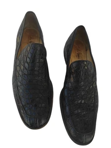 Mocassino uomo vintage Cole Haan originale coccodrillo slip-on made in Italy nero taglia 9,5 - Foto 1 di 24