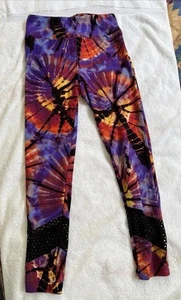 No Boundaries Legging Womens M Active Yoga Pants Performance Colorful Loud Print - Picture 1 of 15