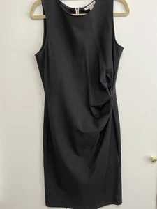 KENNETH COLE Sleeveless Dress Size 12 Ruched/Full Length White Zipper In Back - Picture 1 of 4