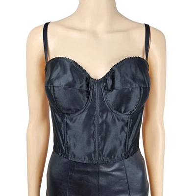 Corsé de satén negro Dolce & Gabbana para mujer talla IT 42 Foto 1 de 4